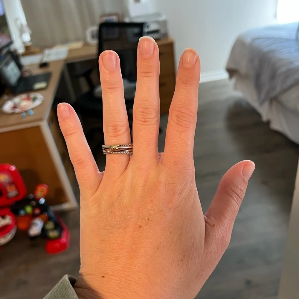 David Yurman Gold and Silver Cable Ring - Picture 2 of 9